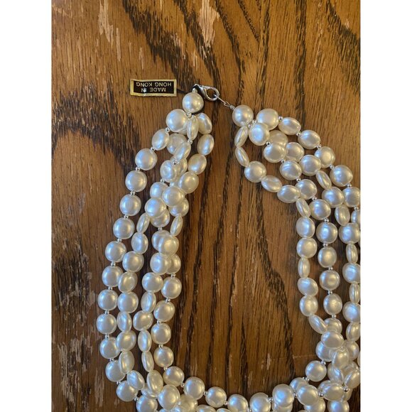 Vintage Multi-Strand Lucite Beaded Necklace Made In Hong Kong - Picture 2 of 3